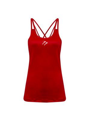 Tempest Women's 'laser cut' spaghetti strap vest Red